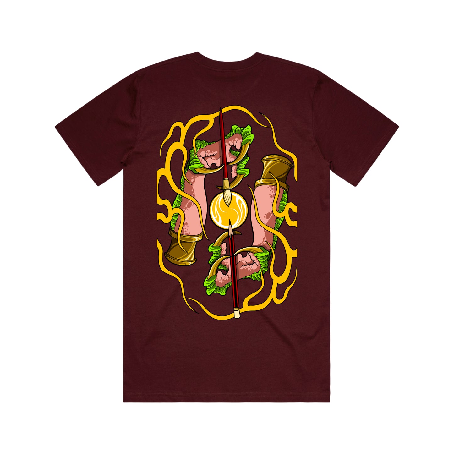 Claws of Creation. - Burgundy Tshirt