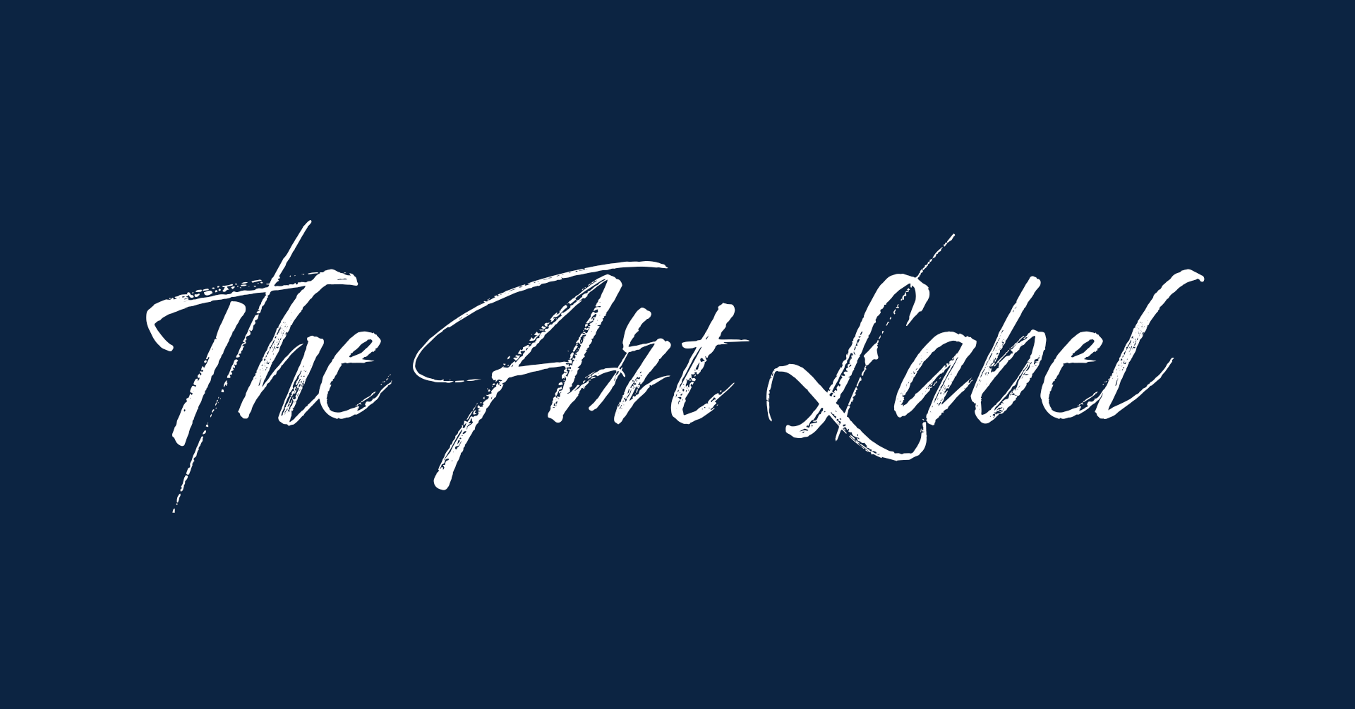 Dark blue background with writing "The Art Label"